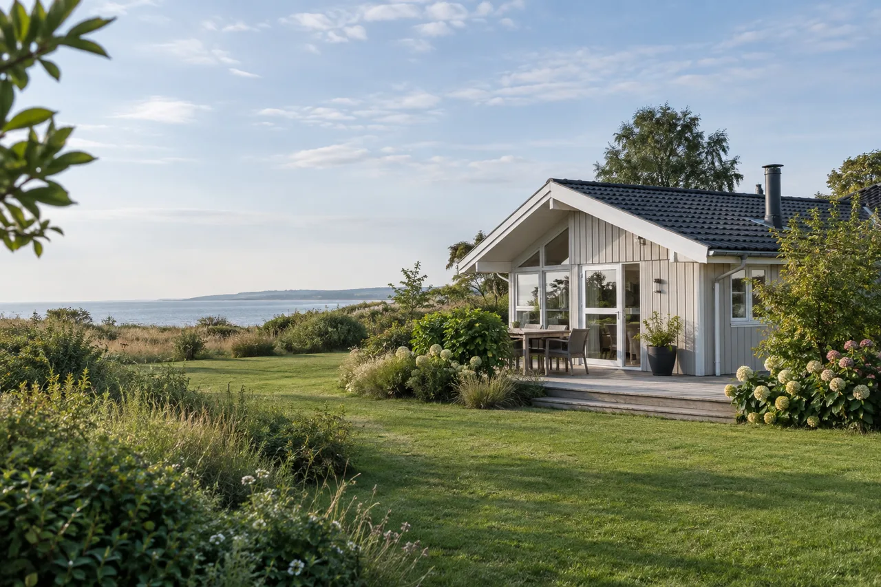 Illustrativt sommerhus ved kysten på Als