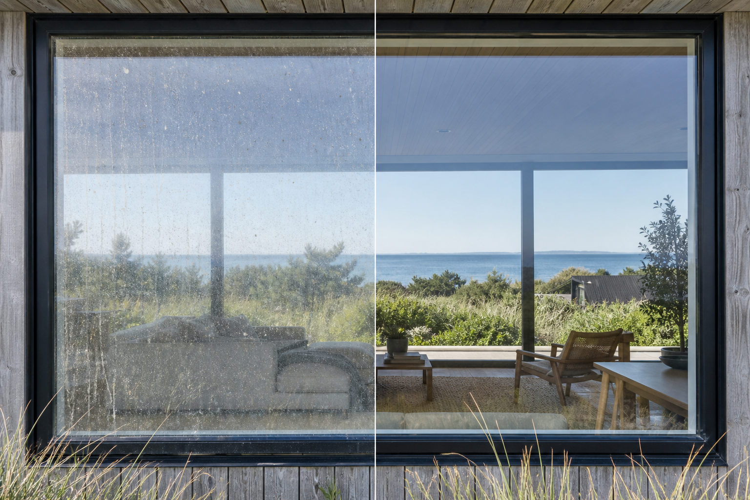 Illustrative Vorher-Nachher-Visualisierung von fenster